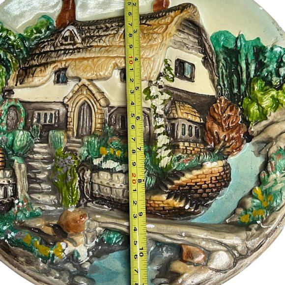 Vintage Chalkware Wall Plaque Toronto Canada Character Creations Handmade 11.5" - Picture 8 of 8